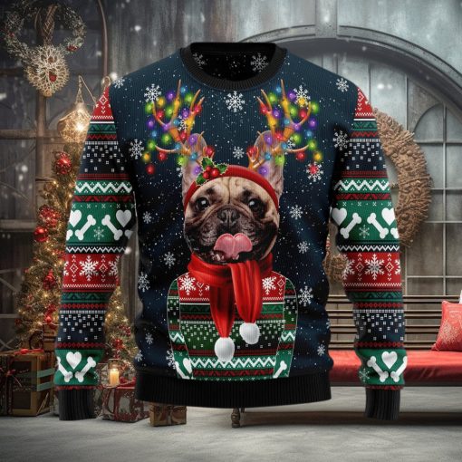 Cool French Bulldog Ugly Christmas Sweater Gift Men Women