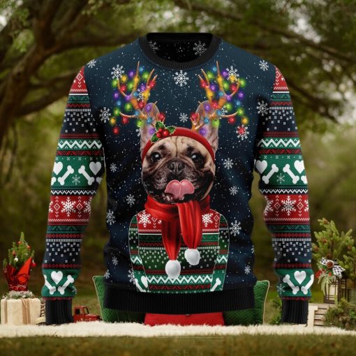 Cool French Bulldog Ugly Christmas Sweater Gift Men Women