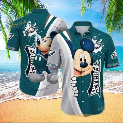 Cool Mickey Mouse Disney NFL Philadelphia Eagles Hawaiian Shirt