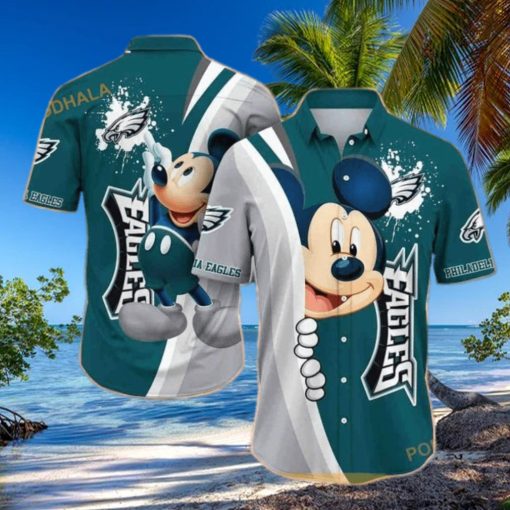 Cool Mickey Mouse Disney NFL Philadelphia Eagles Hawaiian Shirt