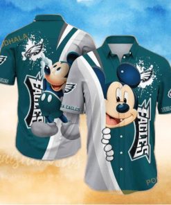 Cool Mickey Mouse Disney NFL Philadelphia Eagles Hawaiian Shirt