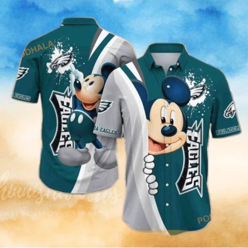 Cool Mickey Mouse Disney NFL Philadelphia Eagles Hawaiian Shirt