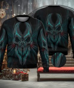 Cool Skull Black 3D Full Print Ugly Sweater Christmas Gift Sweater