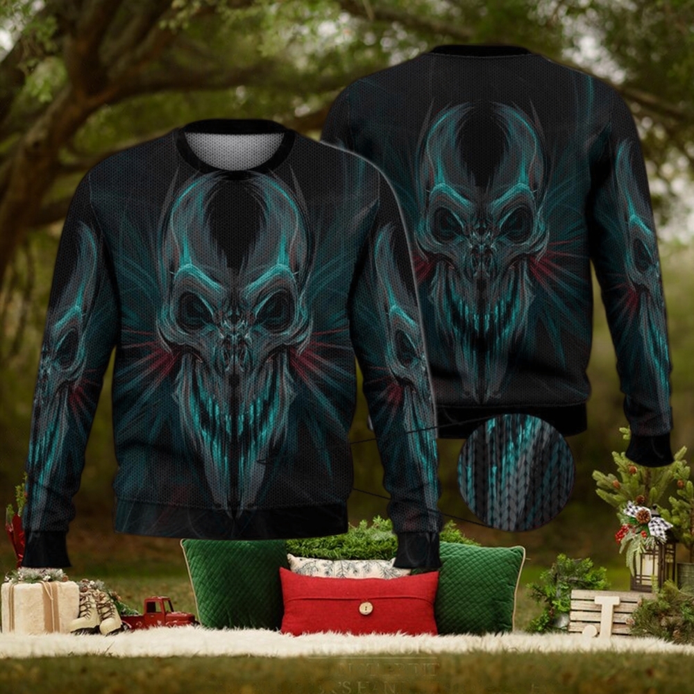 Cool Skull Black 3D Full Print Ugly Sweater Christmas Gift Sweater Cool Skull Black 3D Full Print Ugly Sweater Christmas Gift Sweater