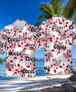 Coors Banquet Beer Flower Pattern Hawaiian Shirt