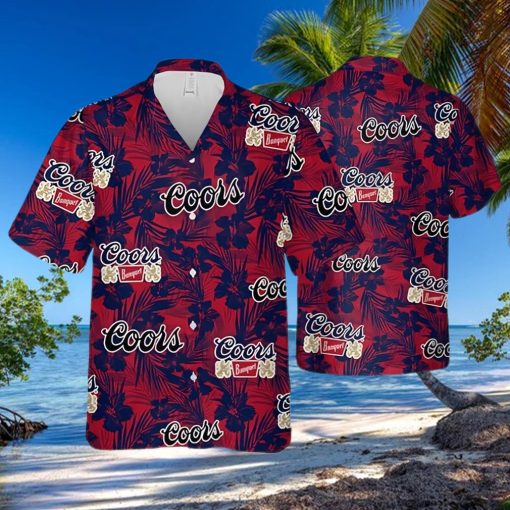 Coors Banquet Beer Tropical Flower Pattern Hawaiian Shirt Beach Gift For Him