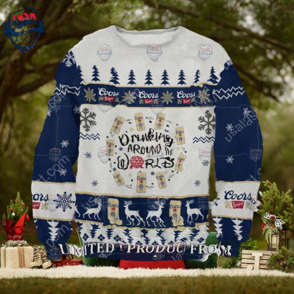 Coors Banquet Drinking Around World Ugly Christmas Sweater Coors Banquet Drinking Around World Ugly Christmas Sweater