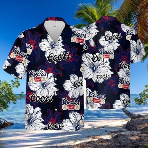 Coors Banquet Floral Pattern Hawaiian Shirt Beach Gift For Beer Lovers