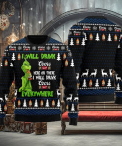 Coors Banquet Grinch Will Drink Everywhere Ugly Sweater