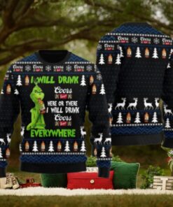 Coors Banquet Grinch Will Drink Everywhere Ugly Sweater