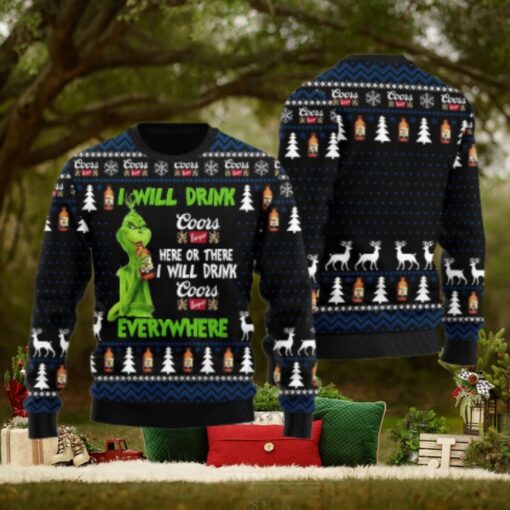 Coors Banquet Grinch Will Drink Everywhere Ugly Sweater
