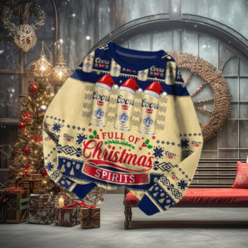 Coors Banquet Xmas Cans Of Beer Ugly Sweater