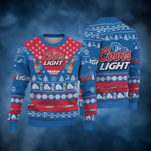 Coors Light Beer Blue Ugly Christmas Sweater, Faux Wool Sweater, International Beer Day, Gifts For Beer Lovers, Best Christmas Gifts For 2022 – Prinvity