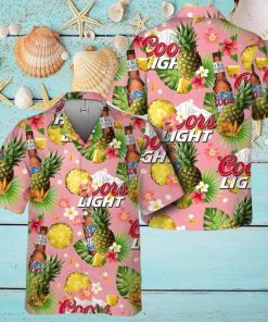 Coors Light Beer Hawaiian Shirt Pineapple Pattern Trendy Summer Gift