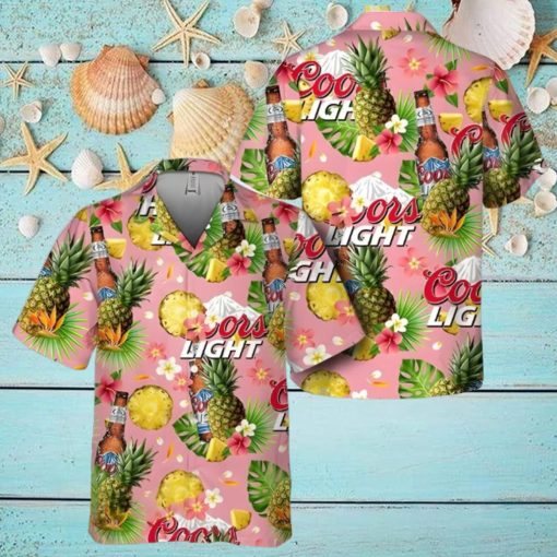 Coors Light Beer Hawaiian Shirt Pineapple Pattern Trendy Summer Gift