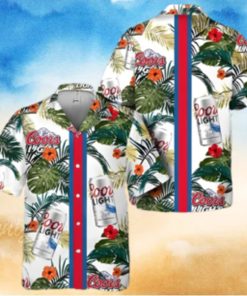 Coors Light Beer Hawaiian Shirt Tropical Foliage