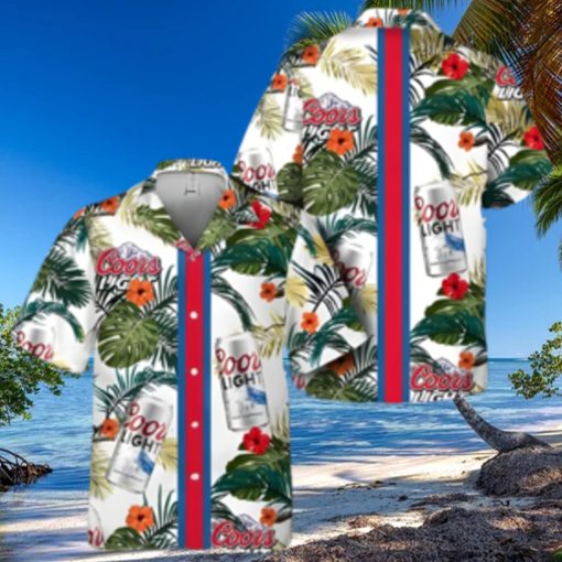 Coors Light Beer Hawaiian Shirt Tropical Foliage