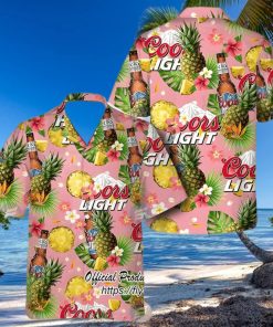 Coors Light Beer Pineapple Short Sleeve Hawaiian Shirt