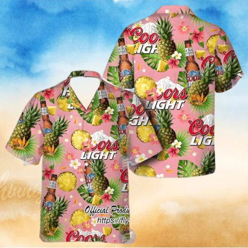 Coors Light Beer Pineapple Short Sleeve Hawaiian Shirt