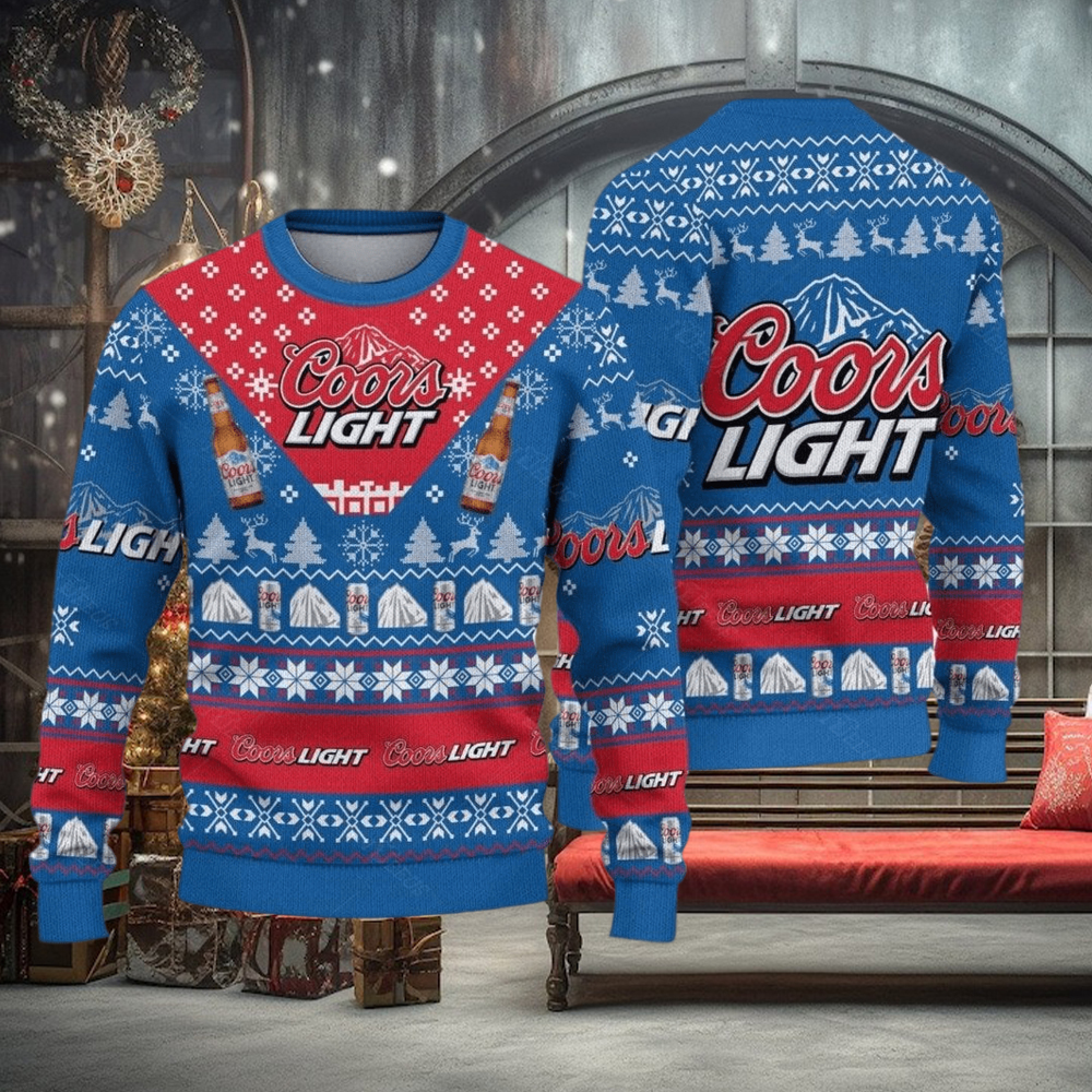 Coors Light Beer Ugly Christmas Sweater Blue Coors Banquet t Coors Light Beer Ugly Christmas Sweater Blue Coors Banquet t