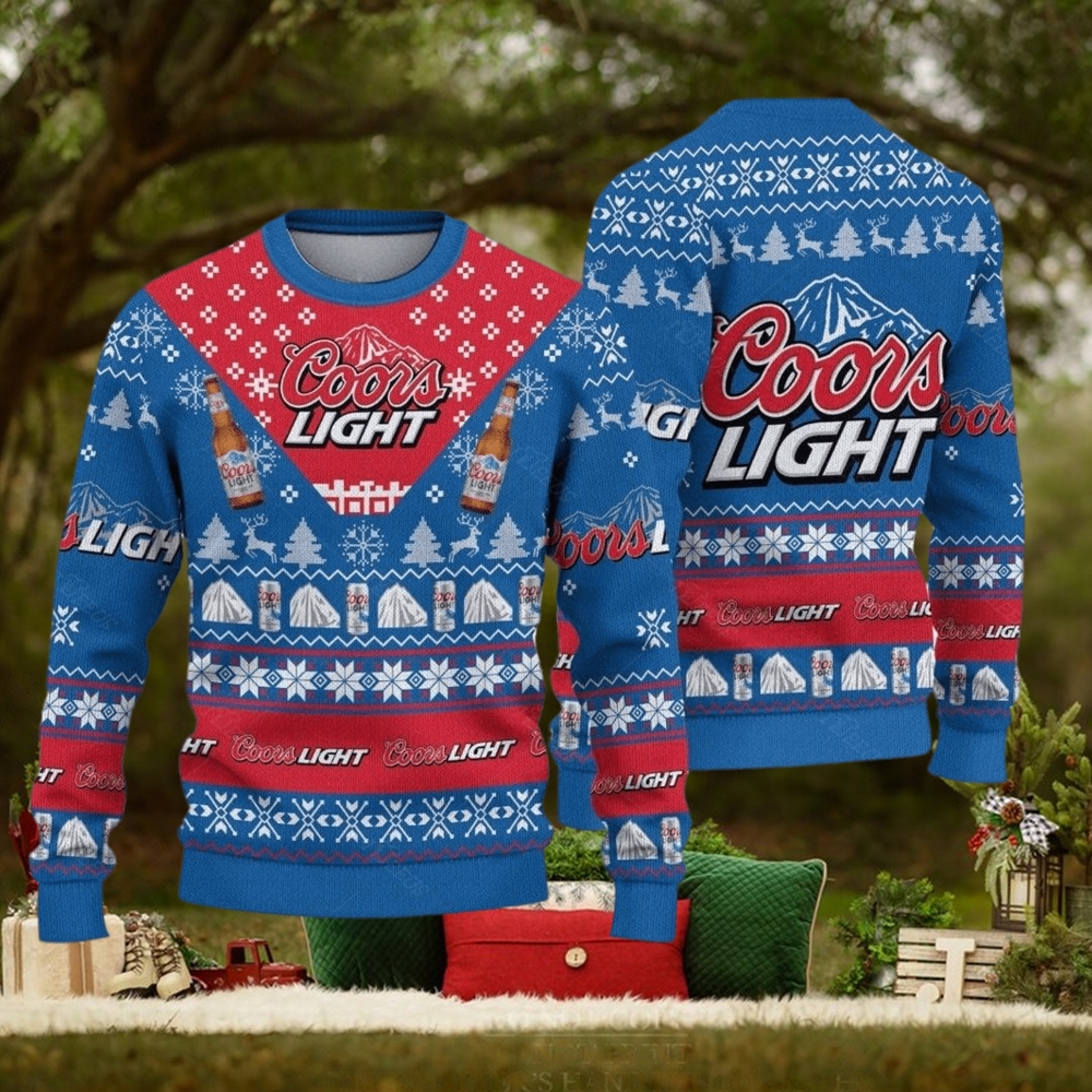 Coors Light Beer Ugly Christmas Sweater Blue Coors Banquet t Coors Light Beer Ugly Christmas Sweater Blue Coors Banquet t