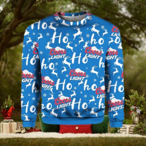 Coors Light Christmas Hohoho Reindeer Pattern Ugly Sweater
