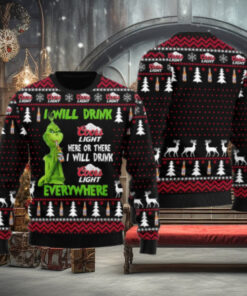 Coors Light Grinch Will Drink Everywhere Ugly Sweater