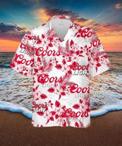 Coors Light Hawaiian Flowers Pattern Shirt Hawaiian Beer