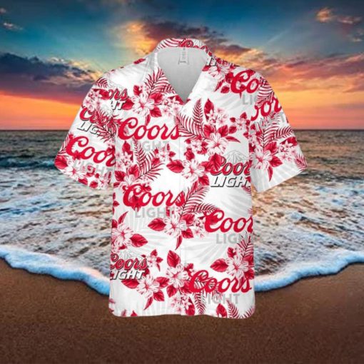 Coors Light Hawaiian Flowers Pattern Shirt Hawaiian Beer