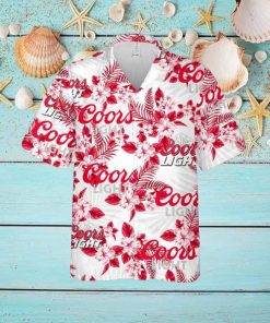 Coors Light Hawaiian Flowers Pattern Shirt Hawaiian Beer