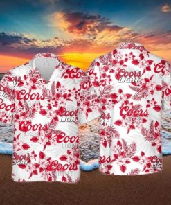 Coors Light Hawaiian Shirt Hibiscus Flower Pattern Beach Lovers Gift