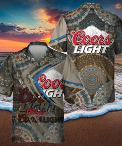 Coors Light Hawaiian Shirt Mandala Pattern Summer Gift For Friend