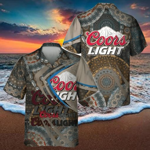 Coors Light Hawaiian Shirt Mandala Pattern Summer Gift For Friend