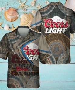 Coors Light Hawaiian Shirt Mandala Pattern Summer Gift For Friend