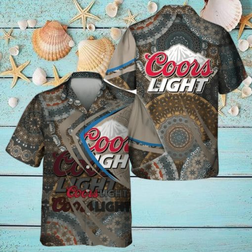 Coors Light Hawaiian Shirt Mandala Pattern Summer Gift For Friend