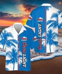Coors Light Hawaiian Shirt Palm Tree Summer Holiday Gift