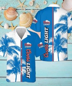 Coors Light Hawaiian Shirt Palm Tree Summer Holiday Gift