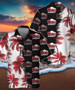 Coors Light Hawaiian Shirt Palm Trees Beach Gift