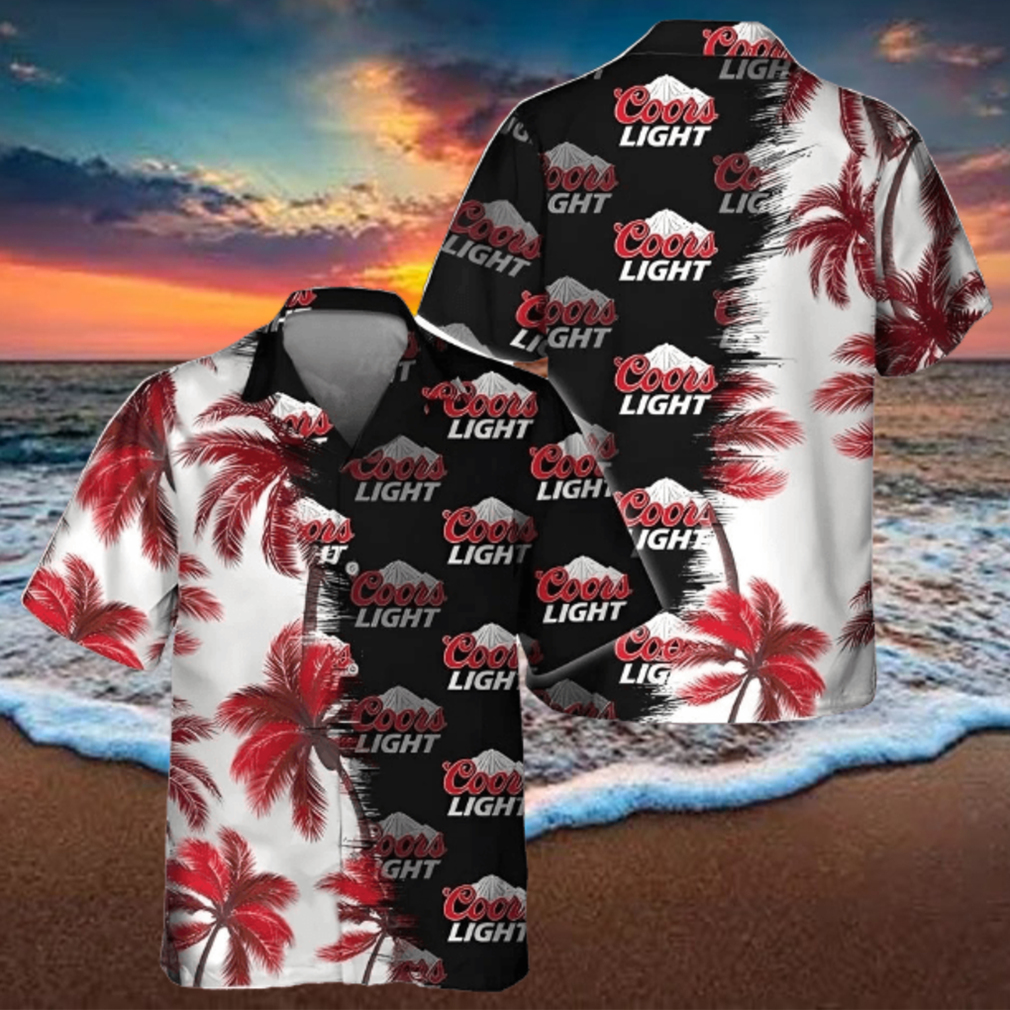 Coors Light Hawaiian Shirt Palm Trees Beach Gift Coors Light Hawaiian Shirt Palm Trees Beach Gift