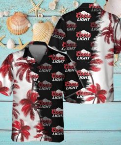 Coors Light Hawaiian Shirt Palm Trees Beach Gift
