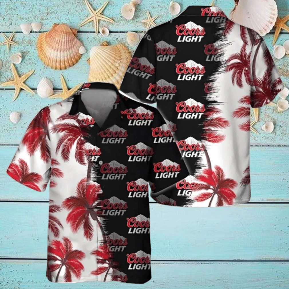 Coors Light Hawaiian Shirt Palm Trees Beach Gift Coors Light Hawaiian Shirt Palm Trees Beach Gift
