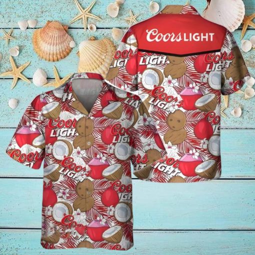 Coors Light Hawaiian Shirt Tropical Coconuts Beer Lover Gift