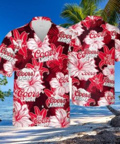 Coors Light Hawaiian Shirt Tropical Flower Pattern Practical Beach Gift