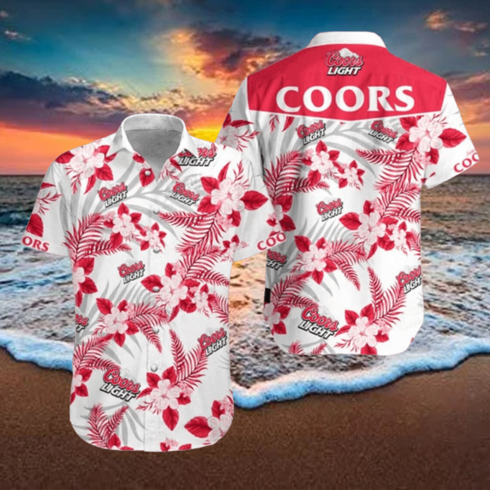Coors Light Hawaiian Shirt Tropical Flowers All Over Print Coors Light Hawaiian Shirt Tropical Flowers All Over Print