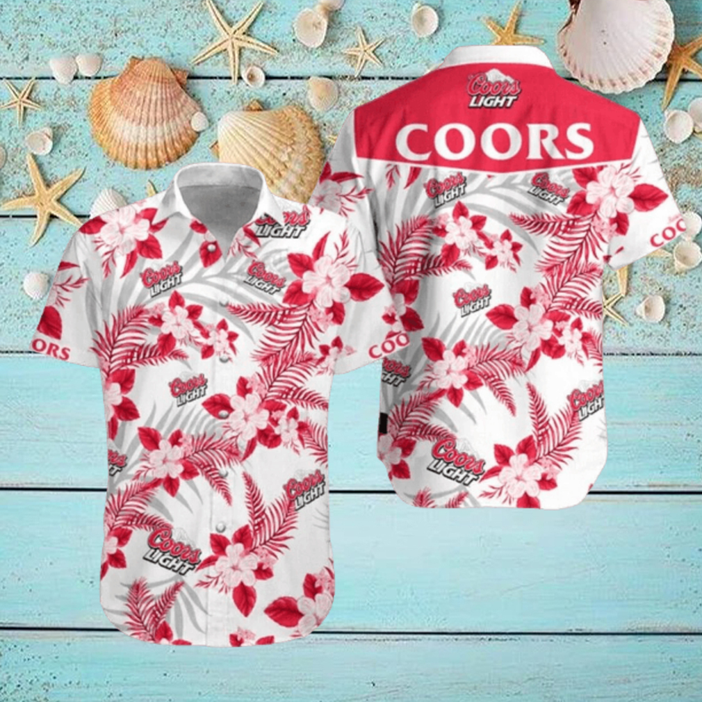 Coors Light Hawaiian Shirt Tropical Flowers All Over Print Coors Light Hawaiian Shirt Tropical Flowers All Over Print
