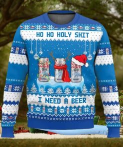 Coors Light Ho Ho Holy Shit I Need A Beer Ugly Christmas Sweater