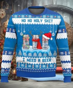 Coors Light Ho Ho Holy Shit I Need A Beer Ugly Christmas Sweater