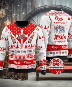 Coors Light In My Veins Jesus In My Heart 3D Printed Ugly Christmas Sweater