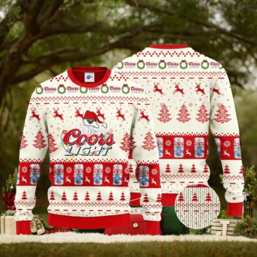 Coors Light Santa Hat Christmas Ugly Christmas Sweater 3D Gift For Men And Women