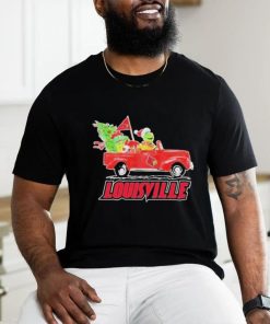 Santa Grinch Drive Truck Louisville Cardinals Christmas Shirt